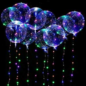 Lot de ballons LED lumineux en TPU avec guirlande lumineuse pour la Saint-Valentin, les fêtes et les décorations de mariage, ballons Bobo pour la rue - Product Image 1