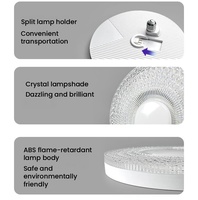 Ampoule LED à motif cristallin, éclairage E27 AC230V, UFO, économie d'énergie, 30W 40W 60W 80W, lampe circulaire en forme de disque volant, 3 couleurs, 6000K