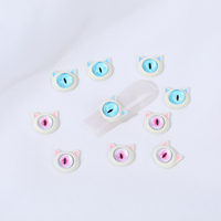 Nouveau diable oeil métal ongles breloques 3D mignon oeil de chat Halloween kawaii élève manucure accessoires