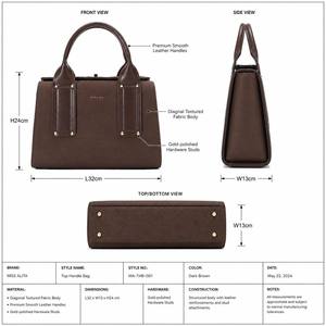 Fabricante de Bolsos de Mano Vintage para Mujer, Listo para Enviar al por Mayor, Estilo Retro Clásico, Bolso de Hombro de Cuero PU para Dama, MISSALITA - Product Image 2