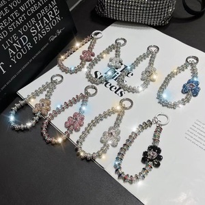 Cartoon <strong>Bear</strong> Beads Bowknot Chain Mobile <strong>Phone</strong> Lanyard Short Pendant Key-chain Anti-Fall Hanging Cord Rope Cute <strong>Phone</strong> <strong>Charms</strong> - Product Image 1