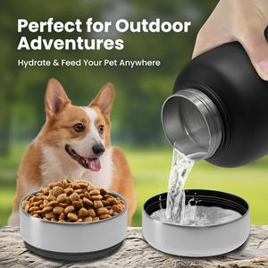 Bouteille d'eau pour chien étanche Portable 3 en 1 Bouteille d'eau isolée pour chien en acier inoxydable 32oz - Product Image 6