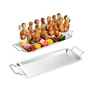 Soporte Ajustable para Asar Pollo 304 Acero Inoxidable Expandible 14 Ranuras Acero Inoxidable Rack Vertical Grill Tower - Product Image 6