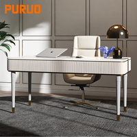 Puruo Coiffeuse de luxe nordique avec tabouret et miroir, bureau de maquillage, bureau informatique, table de toilette pour chambre à coucher