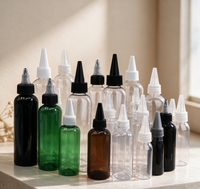 Botellas Aplicadoras de Plástico PET Transparente con Punta Puntiaguda y Tapa de Rosca para Aceite de Crecimiento Capilar, Suero, Tinte para el Cabello, Salón de Belleza