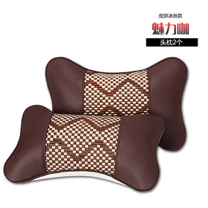 พนักพิงศีรษะรถยนต์หนังระบายอากาศสีดำ 2 ชิ้นสำหรับรองรับเบาะรถยนต์ - Product Image 5