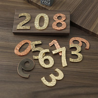 Chiffres de maison en alliage de zinc texturé martelé à adsorption magnétique – Chiffres et lettres métalliques DIY remplaçables pour plaque de porte
