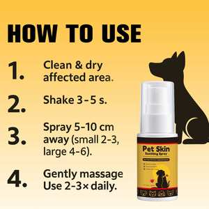 Haustier-Hautberuhigungsspray - Silberionen Anti-Juckreiz & Antibakteriell, Lavendel Beruhigend, 24h Feuchtigkeitsspendend, Spülfreier Feinspray - Product Image 2