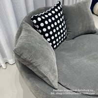 Fauteuil pivotant minimaliste italien en coquille d'œuf OEM, canapé inclinable rond individuel personnalisé avec table basse à plateau pour salon et hôtel