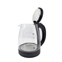 Bouilloire électrique Factory Direct 1.8L avec contrôle de la température et maintien au chaud Fonction 1500W Bouilloire noire en plastique verre pour un usage domestique