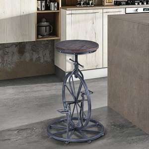 Campione gratuito Della Bicicletta di Disegno Sgabello Da Bar In <span class=keywords><strong>Legno</strong></span> e <span class=keywords><strong>Ferro</strong></span> Combinato con Rotonda Seduta In <span class=keywords><strong>Legno</strong></span> - Product Image 2