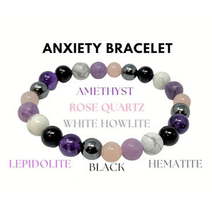 Bracelet Daisy Fangys en cristal de rose, améthyste et pin blanc, accessoires pour femmes, perles d'hématite soigneusement sélectionnées - Product Image 1