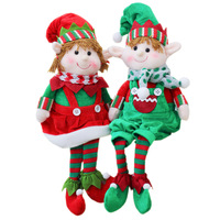 Nouvel an décor de noël rouge et vert en peluche elfe jouet poupées longues jambes décorations pour la maison