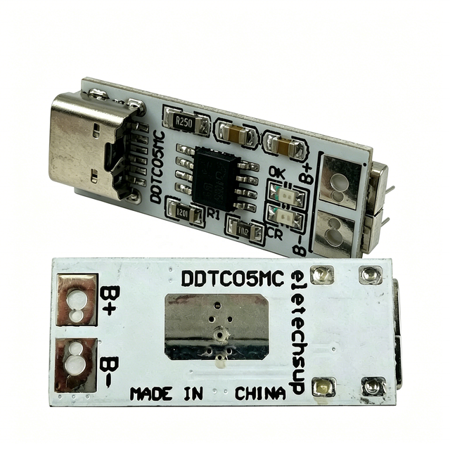 DDTC05MC Type-C USB 5V to 4.2V 4.35V Li-ion Li-Po Lithium Battery Charger Module for 3.7V 3.8V 18650 Cell Phone Battery