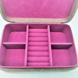 Boîtes de rangement en tissu pour bijoux, organisateur de parures de colliers, boîte à bijoux en cuir - Product Image 3
