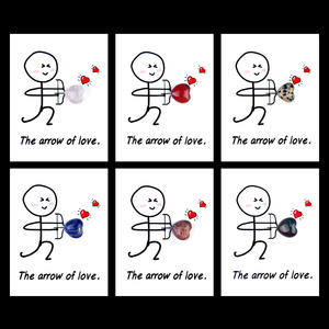 Cristallo Naturale di Agata 2026 dalla Serie di Carte '<span class=keywords><strong>Freccia</strong></span> dell'Amore', Tecnica di Incisione a Mano, Carta a <span class=keywords><strong>Cuore</strong></span> 15mm - Product Image 2