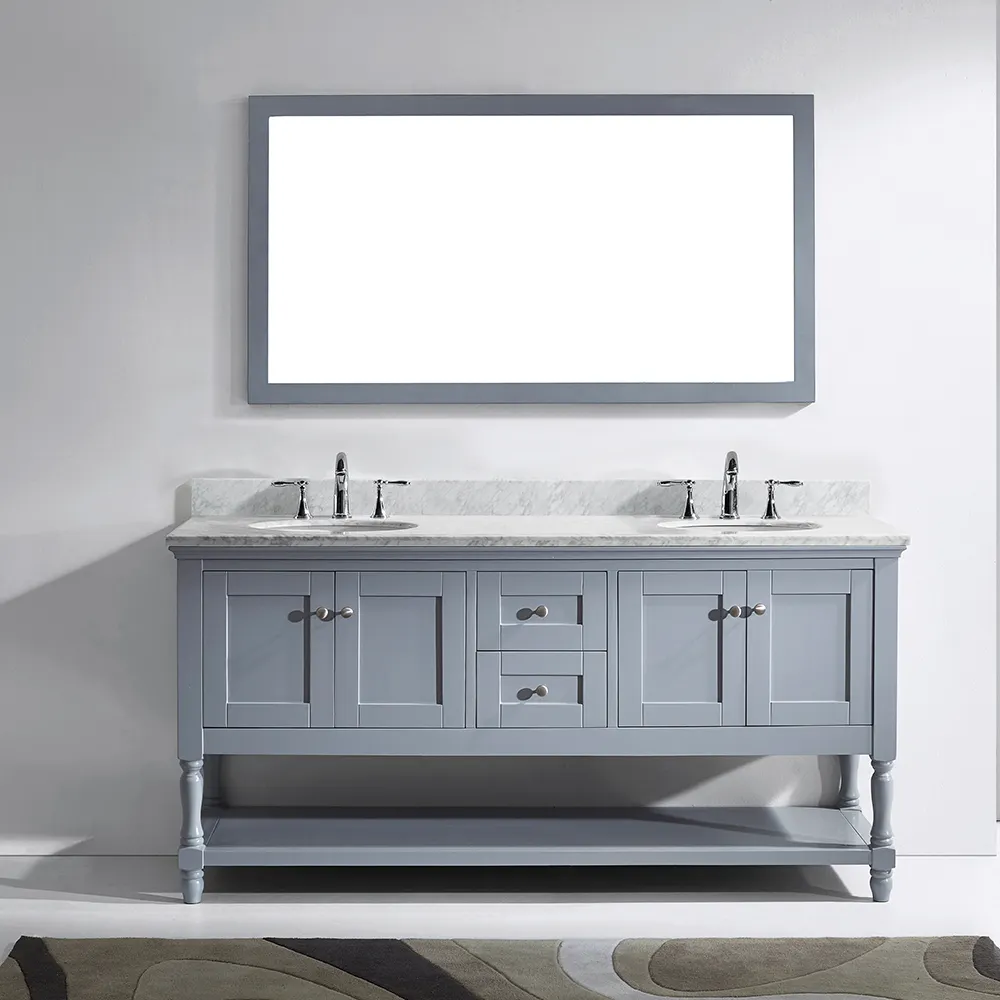 Aqua Gallery 72Inches Foshan Made Transtional Solid wooden custom vanity foshan bathroom cabinet