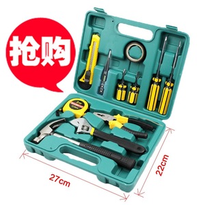 Juego de herramientas de 12 piezas, kit de reparación para el hogar con destornilladores, martillo, alicates, cinta métrica para el mantenimiento del hogar y del vehículo - Product Image 2