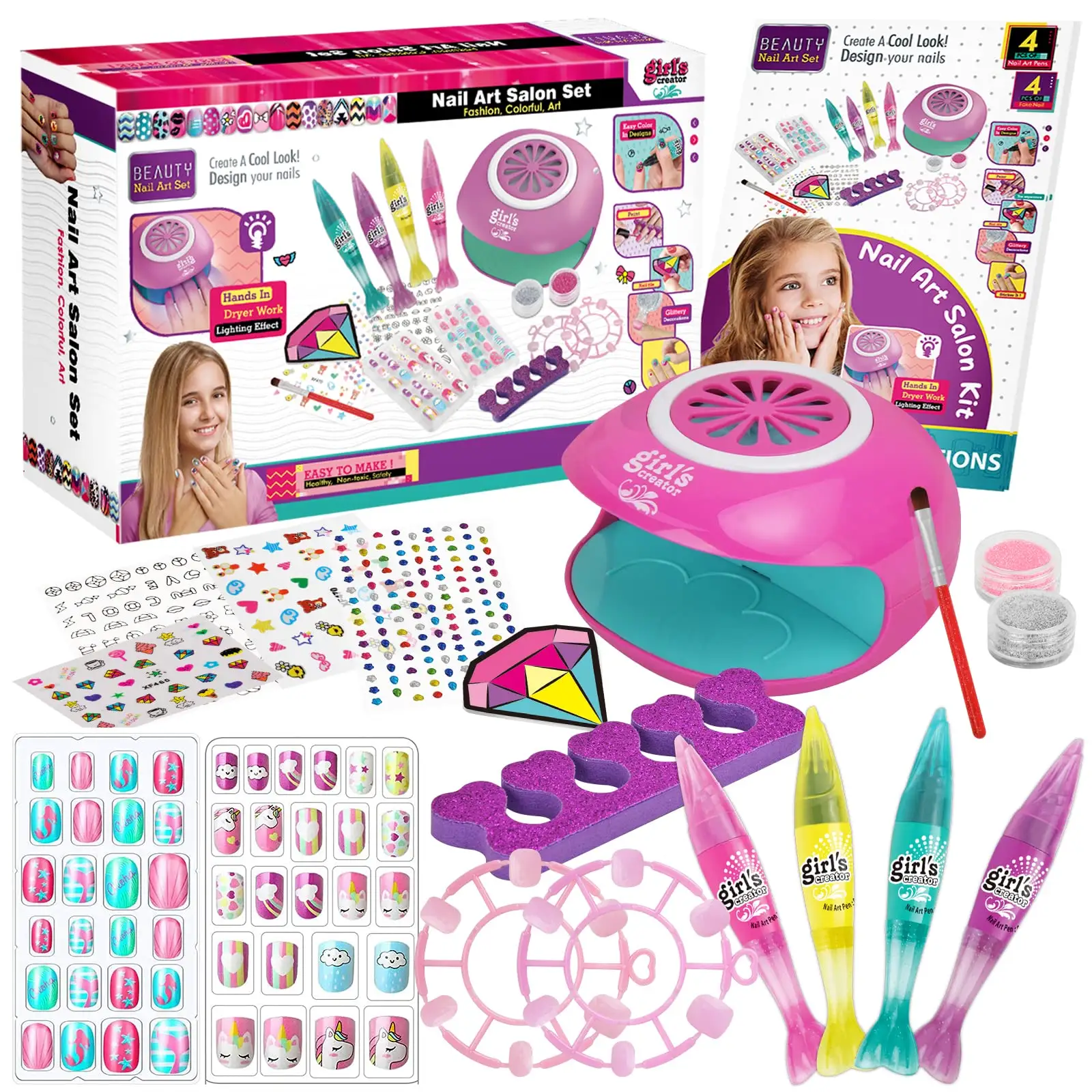 Private Label Kinder Nagel Salon Spielzeug Set OEM Mädchen DIY Nagellack Spielzeug Set