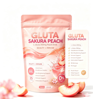 Bubuk Label Pribadi OEM Gluta Sakura Peach dengan L-Glutathione 250mg untuk Dukungan Kesehatan Kulit & Tubuh