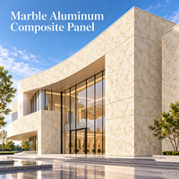 Panneau composite en aluminium marbré veiné épais de 4 mm, sur mesure, revêtu de PVDF, pour la rénovation des façades de bâtiments