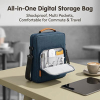 Housse de protection pour ordinateur portable 9-13 pouces avec logo personnalisé, étanche, fermeture éclair, sacoche de transport pour tablette, sac à bandoulière avec sangle pour iPad