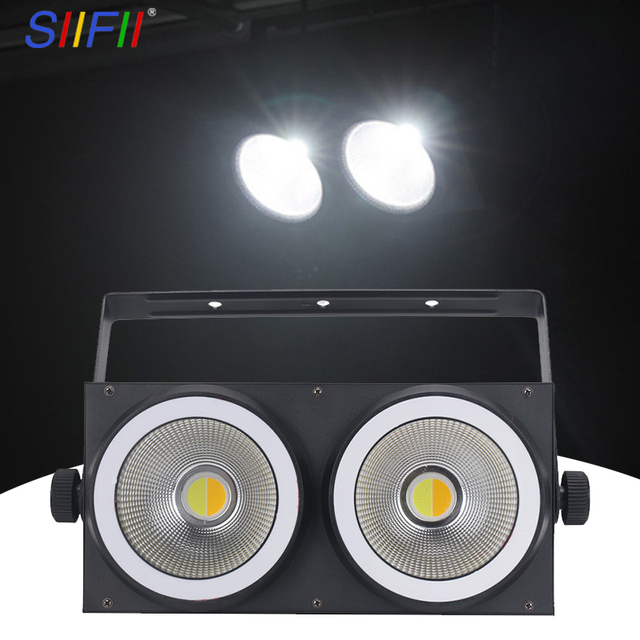 Wholesale 2pcs 100W COB LED 2-Eyes Blinder Stage Lights Warm White RGB with DMX512 Control Strip for Concert KTV Bars