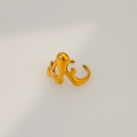 Nouvelle Bague Liquide Dazan 2027 Tendance INS en Acier Inoxydable Plaqué Or PVD 18 carats, Design Postmoderne, Cadeau de Saint-Valentin