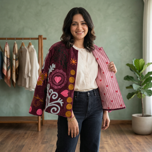 Veste en velours Suzani pour femmes avec broderie florale faite à la main, manches longues, vêtements d'extérieur d'hiver pour la vente en gros B2B - Product Image 5