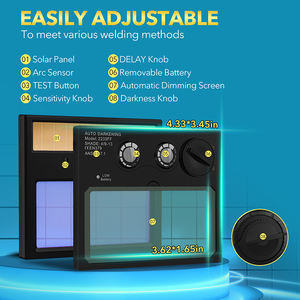 TRQ 2 capteur d'arc large ombre 4/9-13 TIG/MIG/ARC <span class=keywords><strong>masque</strong></span> de soudeur personnalisable phare <span class=keywords><strong>LED</strong></span> assombrissement automatique casque de soudage solaire - Product Image 2