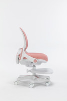 Chaise d'étude moderne en plastique réglable en hauteur pour tout-petits, rouge, avec dossier en maille respirante, pivotante, anti-roulement, roulettes sécurisées et repose-pieds