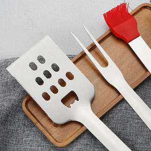 Outils de <span class=keywords><strong>barbecue</strong></span> robustes, 4 pièces, accessoires de <span class=keywords><strong>barbecue</strong></span> en acier inoxydable, ensemble d'outils avec poignée en plastique noir pour la maison et le camping - Product Image 5