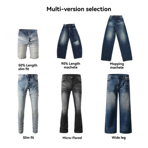 Pantalones vaqueros acampanados de corte medio para <span class=keywords><strong>hombre</strong></span>, ropa de calle lavada de Hip Hop, decoración de botones bordados, estilo de calle transpirable para otoño - Product Image 5