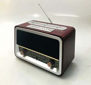 Radio rétro vintage en bois RAISENG R-1969BT avec cadran rotatif, basses puissantes, FM AM SW, Espresso - Product Image 3