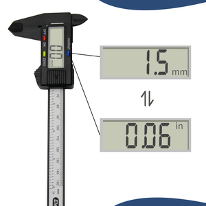 Calibrador Digital <span class=keywords><strong>Plástico</strong></span> de Carbono 150mm Calibre Herramienta de Medición de Fábrica <span class=keywords><strong>Vernier</strong></span> 0-6 Pulgadas/0-150mm Calibrador Electrónico - Product Image 5