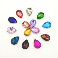 Cristaux de haute qualité 10*14mm goutte d'eau couleur strass en gros cristal fantaisie perles de pierre pour bijoux ongles