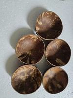 Guansen Support pour bol en coquille de noix de coco biologique fait à la main Cuillère en bois Design moderne poli Logo personnalisé Coffret cadeau d'affaires de 5 pouces