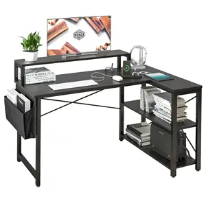 Wholesale Price Office Furniture Computer Desk with Built-in Power Outlet High School Student Desk 120 with Shelves