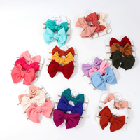 Lot de 3 Bandeaux Élastiques Mignons pour Bébé Fille, Nœuds pour Cheveux, Bandeaux en Nylon Doux pour Nouveau-né, Turbans Cadeaux