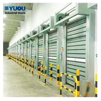 Usine Industrielle 40 mm D'épaisseur Panneau Dur Extérieur Rapide En Aluminium Dur Haute Vitesse Portes En Spirale Avec Fenêtre