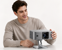 Nouveau projecteur intelligent mini à courte focale au design avancé 300 ANSI, compatible Android 14, 1080P, avec autofocus et correction trapézoïdale pour home cinéma