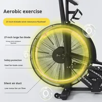 Bicicleta de Ejercicio Cardiovascular con Resistencia al Viento, Pantalla LED Autoalimentada, Bicicleta de Remo Comercial, Bicicleta de Fitness Vertical de Aluminio