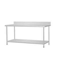 Table de travail carrée en acier inoxydable 304 de qualité alimentaire, robuste, de qualité commerciale, avec dosseret, prix d'usine