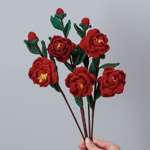 Flor de camelia personalizada tejida a mano, producto terminado, flor de vida eterna, flor de ganchillo, flor artificial, San Valentín - Product Image 6