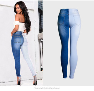 Mode couleur Patch Jeans femmes déchiré Jeans pour femmes <span class=keywords><strong>taille</strong></span> <span class=keywords><strong>haute</strong></span> grande <span class=keywords><strong>taille</strong></span> 3XL <span class=keywords><strong>jean</strong></span> moulant crayon pantalon femme pantalon - Product Image 6