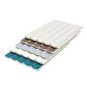 WPC Pola Gelombang Eco Wood Grilles Plafon Dinding Pelapis Dinding Latar Belakang Tembok Besar - Product Image 1