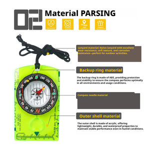 Nouveau produit - Équipement de <span class=keywords><strong>vélo</strong></span> d'extérieur, boussole imperméable, pointeur de <span class=keywords><strong>carte</strong></span>, cadran, affichage luminescent, acrylique vert, randonnée, camping, emballage - Product Image 5