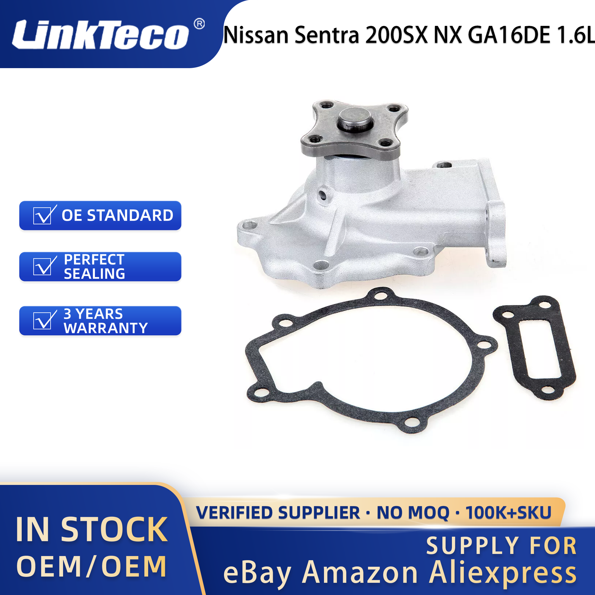 Linkteco Timing Chain Water Pump Kit for Nissan Sentra 200SX