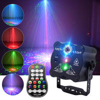 Mini Lumière de Scène DJ RVB 2022 Rechargeable à Commande Vocale, Lampe de Fête Musicale Laser LED