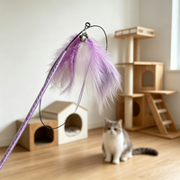 Jouet pour chat multi-styles avec plumes colorées et clochette, bâton de chatonnière résistant aux morsures, jouet d'intérieur pour le divertissement des chats, vente en gros